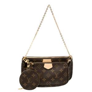 Pre Owned Louis Vuitton Rose Clair Monogram Canvas Multi Pochette Accessoires