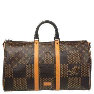 Louis Vuitton x Nigo Monogram/Giant Damier Ebene Canvas Keepall Bandouliere 50 Bag