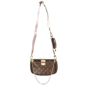 Pre Owned Louis Vuitton Rose Clair Monogram Canvas Multi Pochette Accessoires