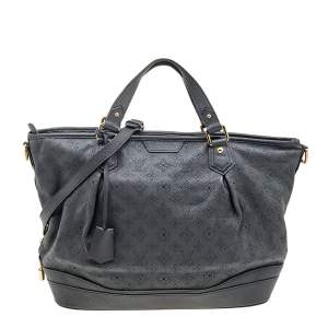 Pre Owned Louis Vuitton Anthracite Mahina Leather Stellar GM Bag