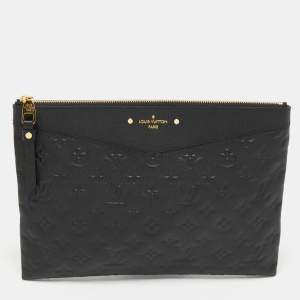 Pre Owned Louis Vuitton Black Monogram Empreinte Leather Daily Pouch