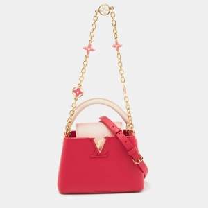 Louis Vuitton Rose Pondichéry Pink/Coquille/Fresh Pink Taurillon Leather Capucines Mini Bag
