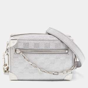 مملوكة مسبقًا Louis Vuitton Silver Damier Glitter Mini Soft Trunk Bag