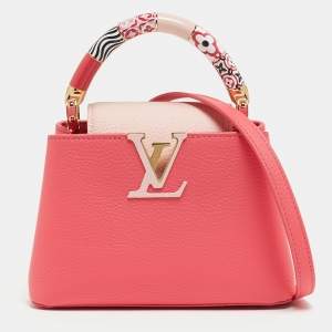 Pre Owned Louis Vuitton Dragonfruit /Ballet Pink Leather Mini By the Pool Capucines Bag