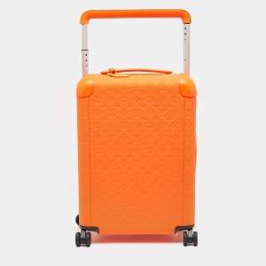 Pre Owned Louis Vuitton Orange Empreinte Leather Horizon 55 Suitcase