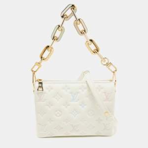 Pre Owned Louis Vuitton Milky Way Monogram Embossed Puffy Leather Coussin BB Bag