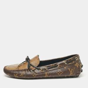 Louis Vuitton Brown Monogram Canvas Gloria Loafers Size 37.5