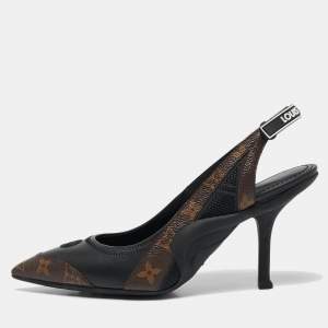 Louis Vuitton Monogram Canvas and Leather Archlight Slingback Pumps Size 39.5