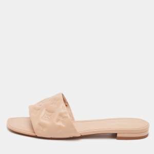Louis Vuitton Beige Leather Revival Flat Sandals Size 39