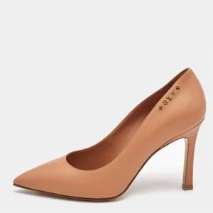 Louis Vuitton Peach Leather Signature Pumps Size 37