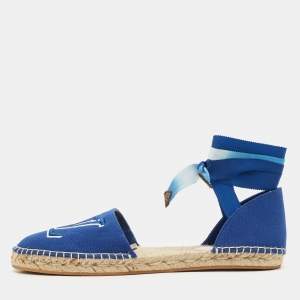 Louis Vuitton Blue Canvas Escale Starboard Espadrille Flats Size 39