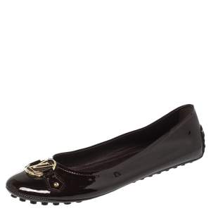 مملوكة مسبقًا Louis Vuitton Burgundy Patent Leather Oxford Ballet Flats Size 38
