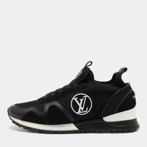 Louis Vuitton Black Leather and Mesh Run Away Low Top Sneakers Size 39.5