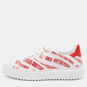 Louis Vuitton White Leather Low Top Sneakers Size 38