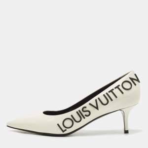 Louis Vuitton Cream Patent Leather Call Back Pointed Toe Pumps Size 40