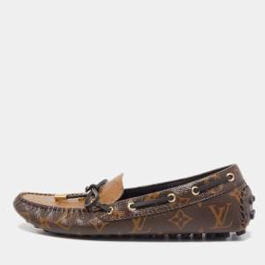 Louis Vuitton Brown Monogram Canvas Gloria  Loafers Size 37.5