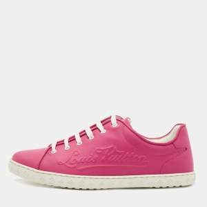 Louis Vuitton Pink Leather Low Top Sneakers Size 36.5