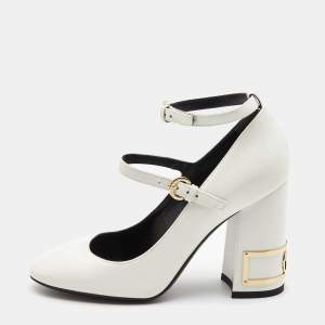 Louis Vuitton White Leather Bliss Multistrap Pumps Size 36.5
