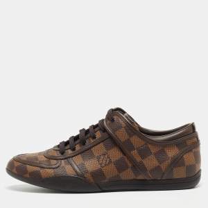 Louis Vuitton Brown Damier Ebene Canvas and Leather Low Top Sneakers Size 38