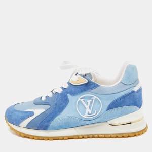 Louis Vuitton Navy Blue Suede and Canvas Run Away Low Top Sneakers Size 37