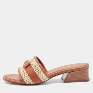 Louis Vuitton Brown Leather Lock It Sandals Size 37