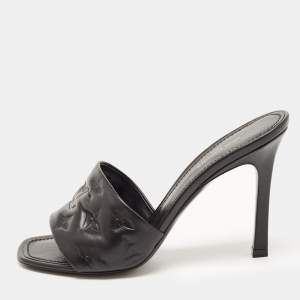 Louis Vuitton Black Leather Revival Mules Sandals Size 38