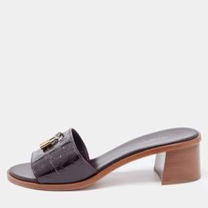 Louis Vuitton Amarante Patent Leather Lock It Sandals Size 40