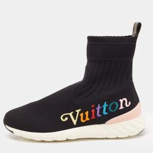 Louis Vuitton Black Knit Fabric Aftergame High Top Sneakers Size 40