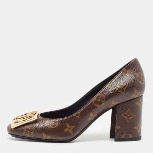 Louis Vuitton Brown Monogram Canvas Madeleine Pumps Size 37.5