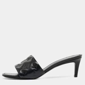 Louis Vuitton Black Leather Revival Slides Size  40