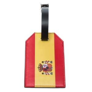 Pre Owned Louis Vuitton Red Epi Leather 2018 Fifa World Cup Spain Flag Luggage Tag