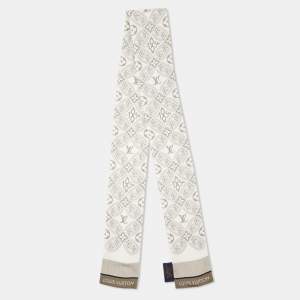 Pre Owned Louis Vuitton White Since 1854 Monogram Silk Bandeau