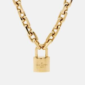 Louis Vuitton  LV Edge  Cadenas  Gold Tone Necklace