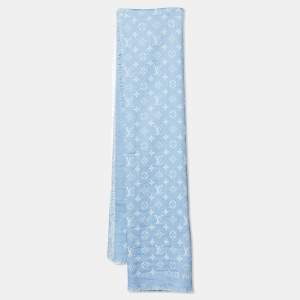 Louis Vuitton Blue Monogram Cotton & Wool My Daily Denim Shawl