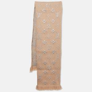 Louis Vuitton Beige Logomania Shine Scarf