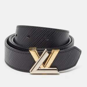 Louis Vuitton Black Epi Leather LV Twist Belt 90 CM