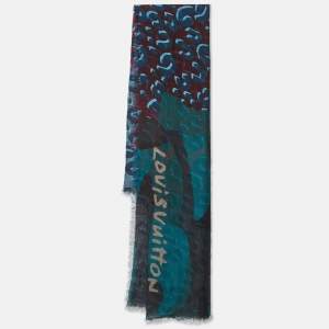 Louis Vuitton Multicolor Leopard Print Cashmere & Silk Scarf