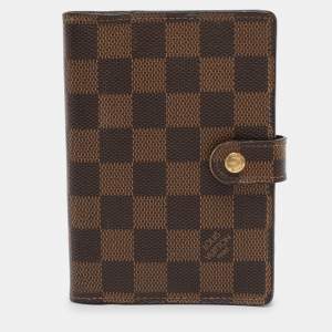 Pre Owned Louis Vuitton Damier Ebene Canvas Ring Agenda Cover