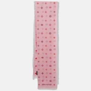 Louis Vuitton Pink LV Monogram Embroidered Cotton Stole