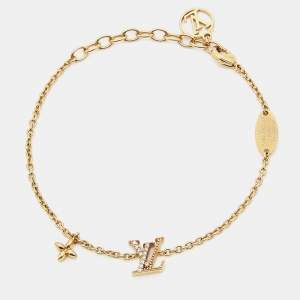 Pre Owned Louis Vuitton Iconic Crystals Gold Tone Bracelet