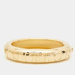 Louis Vuitton Family Debossed Signature Gold Tone Bracelet