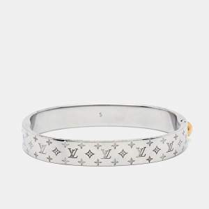 Louis Vuitton Nanogram Two Tone Cuff Bracelet S