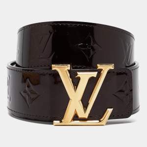 Louis Vuitton Amarante Monogram Vernis LV Initiales Belt 90CM