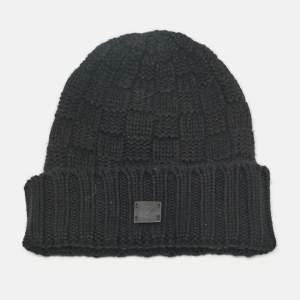 Pre Owned Louis Vuitton Black Wool Damier Knit Beanie