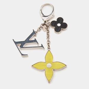 Louis Vuitton Fleur d'Epi Silver Tone Bag Charm Tri-Color Key Chain