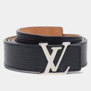 Louis Vuitton Black Epi Leather LV Initiales Belt 85CM