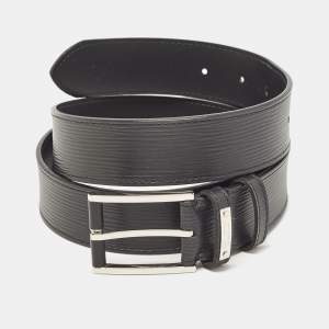 Pre Owned Louis Vuitton Black Epi Leather Legend Buckle Belt 100 CM