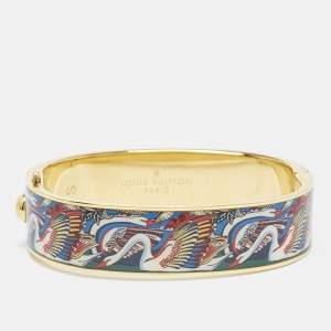 Louis Vuitton Enamel Brasserie Confidential Enamel Gold Tone Hinged  Bracelet S