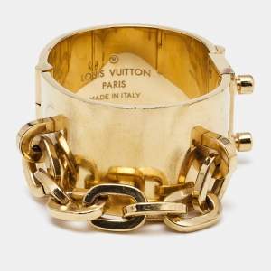 Louis Vuitton Lock Me Manchette Gold Tone Bracelet
