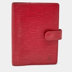 Louis Vuitton Red Epi Leather Small Ring Agenda Cover